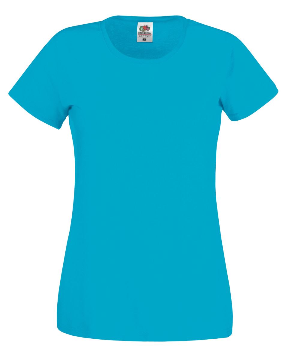 Fruit Of The Loom Womens Lady Fit Original Plain Rounded Neck T-Shirt Tee Tshirt