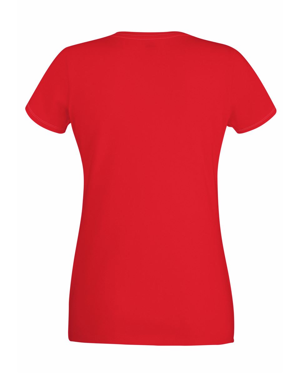 Fruit Of The Loom LADIES T-SHIRT V-NECK LADY FIT COTTON LYCRA TOP TEE XS-2XL