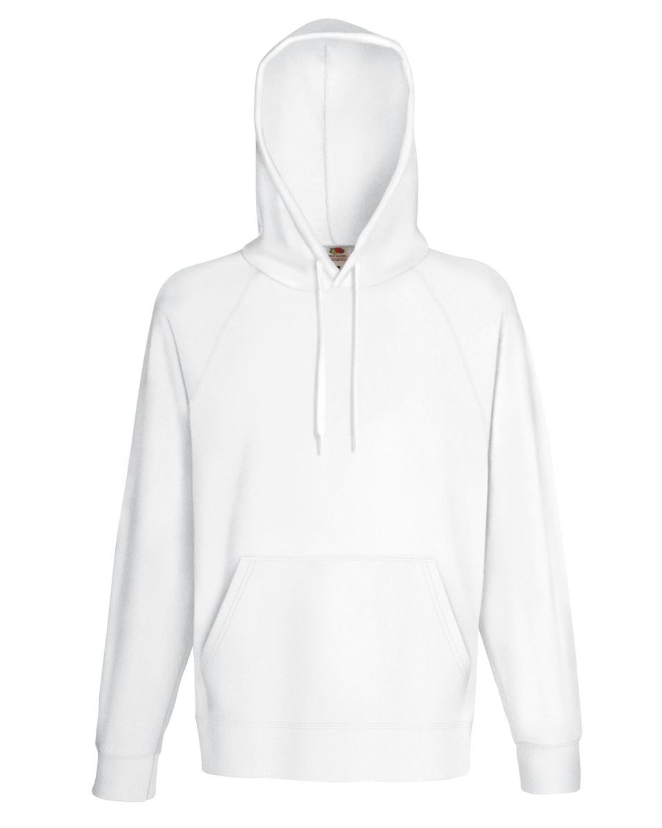 FRUIT OF THE LOOM LIGHTWEIGHT HOODED SWEAT TOP HOODIE SWEATER JUMPER