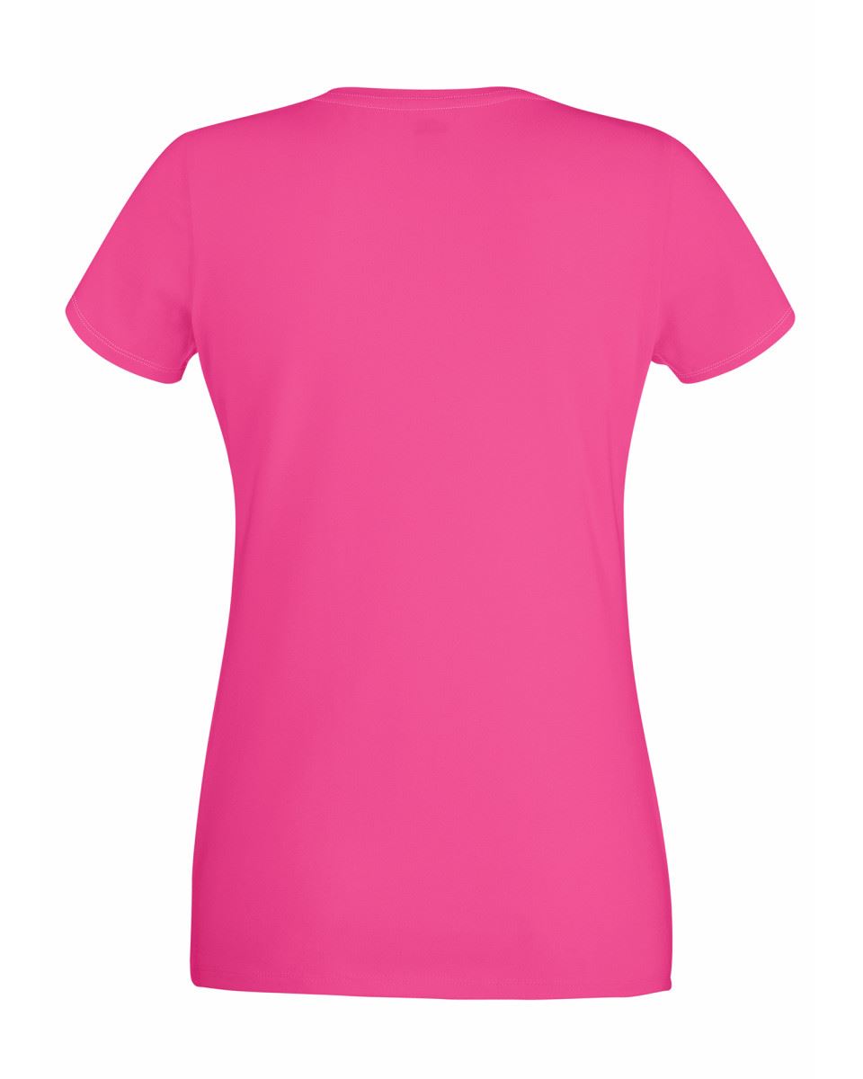 Fruit Of The Loom LADIES T-SHIRT V-NECK LADY FIT COTTON LYCRA TOP TEE XS-2XL