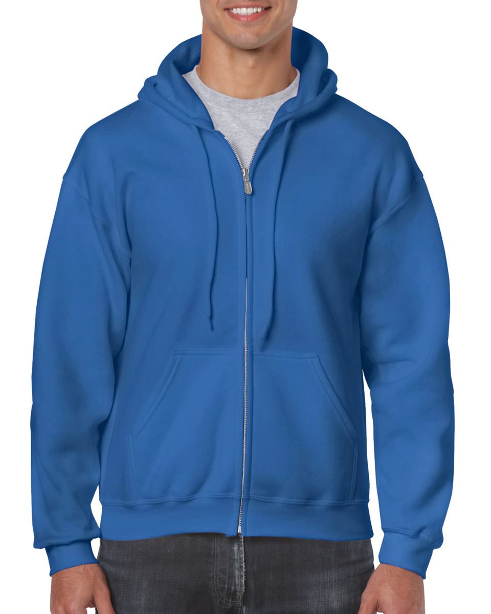 Gildan Mens Heavy Blend Adult Full Zip Hooded Zipped Hooded Sweatshirts Hoodies