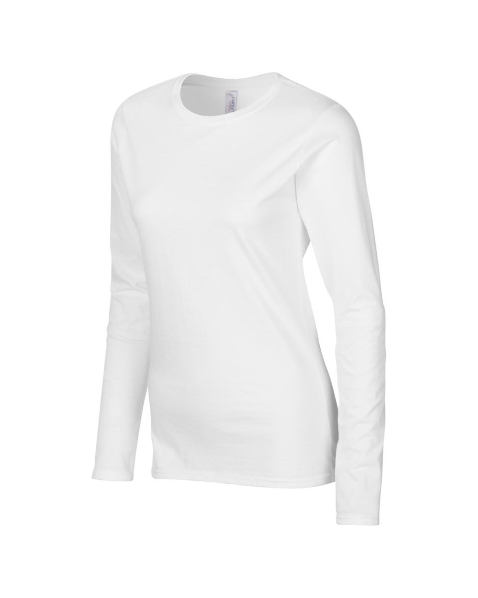 GILDAN SOFTSYLE LADIES LONG SLEEVE T-SHIRT TOP 100/% SOFT COTTON CASUAL WOMEN/'S