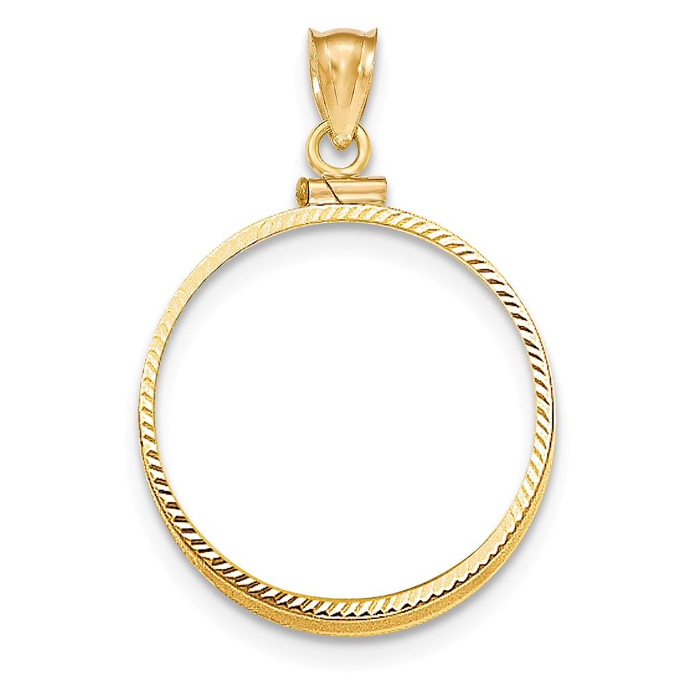 coin non inclus 14K Or Jaune Diamant-Coupe capsule à vis $1 Pièce Support lunette