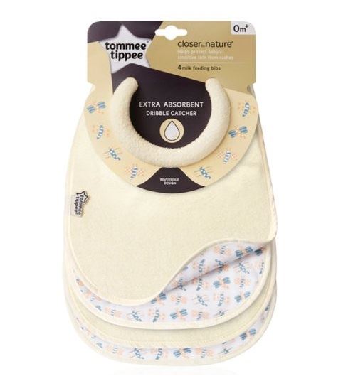 Tommee Tippee 4 Lait bavoirs d/'alimentation Beige 1 2 3 6 12 packs