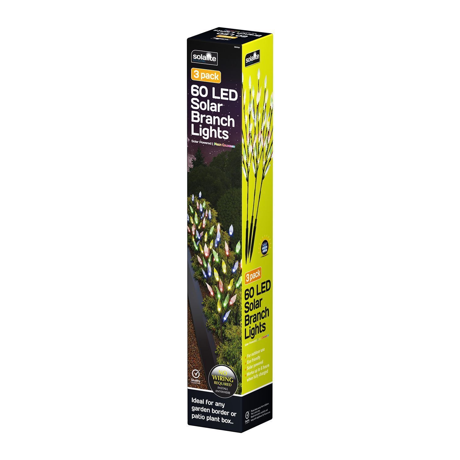 3pk White//Multi Coloured Led Solar Garden Ornamental Stylish Branch Tree Lights