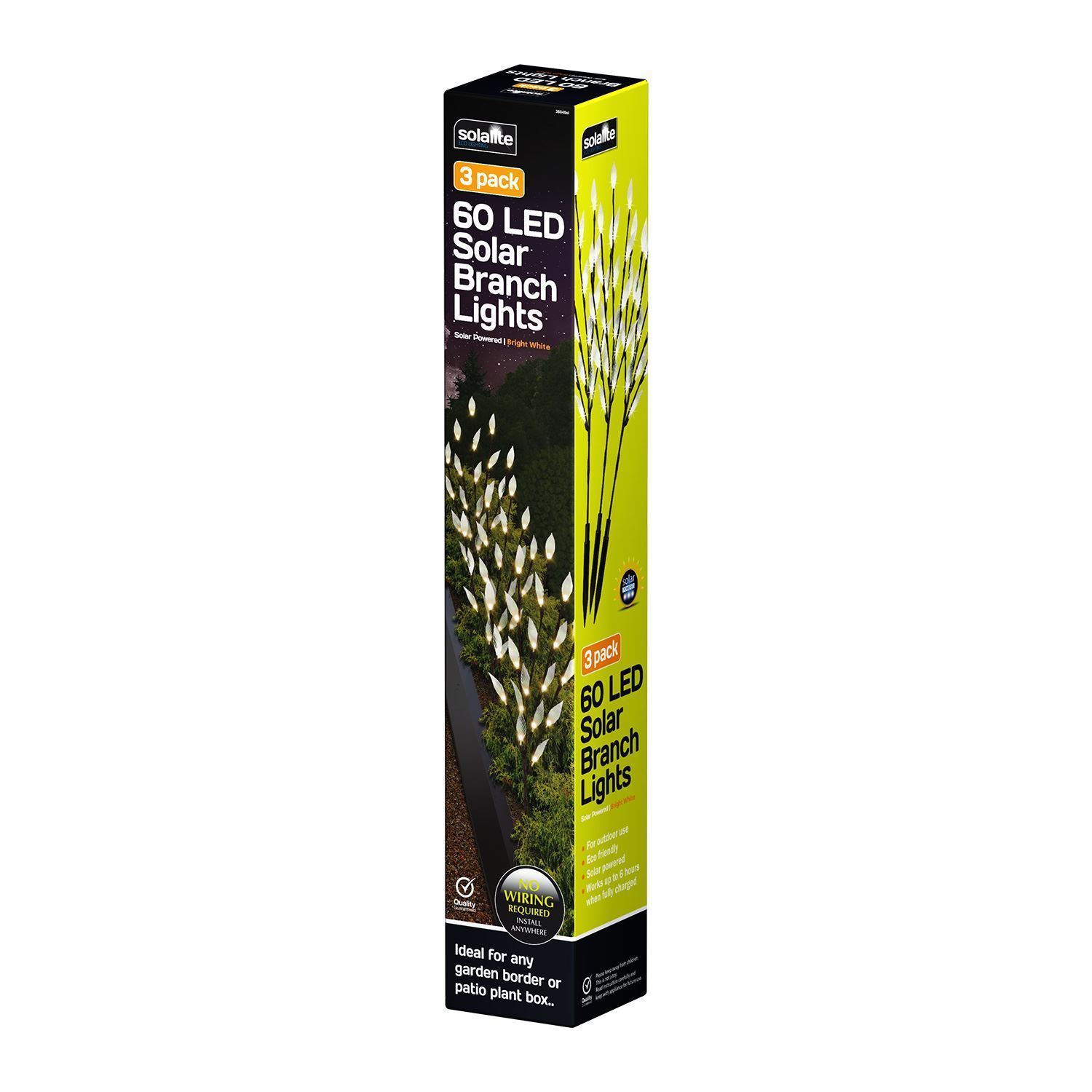 3pk White//Multi Coloured Led Solar Garden Ornamental Stylish Branch Tree Lights