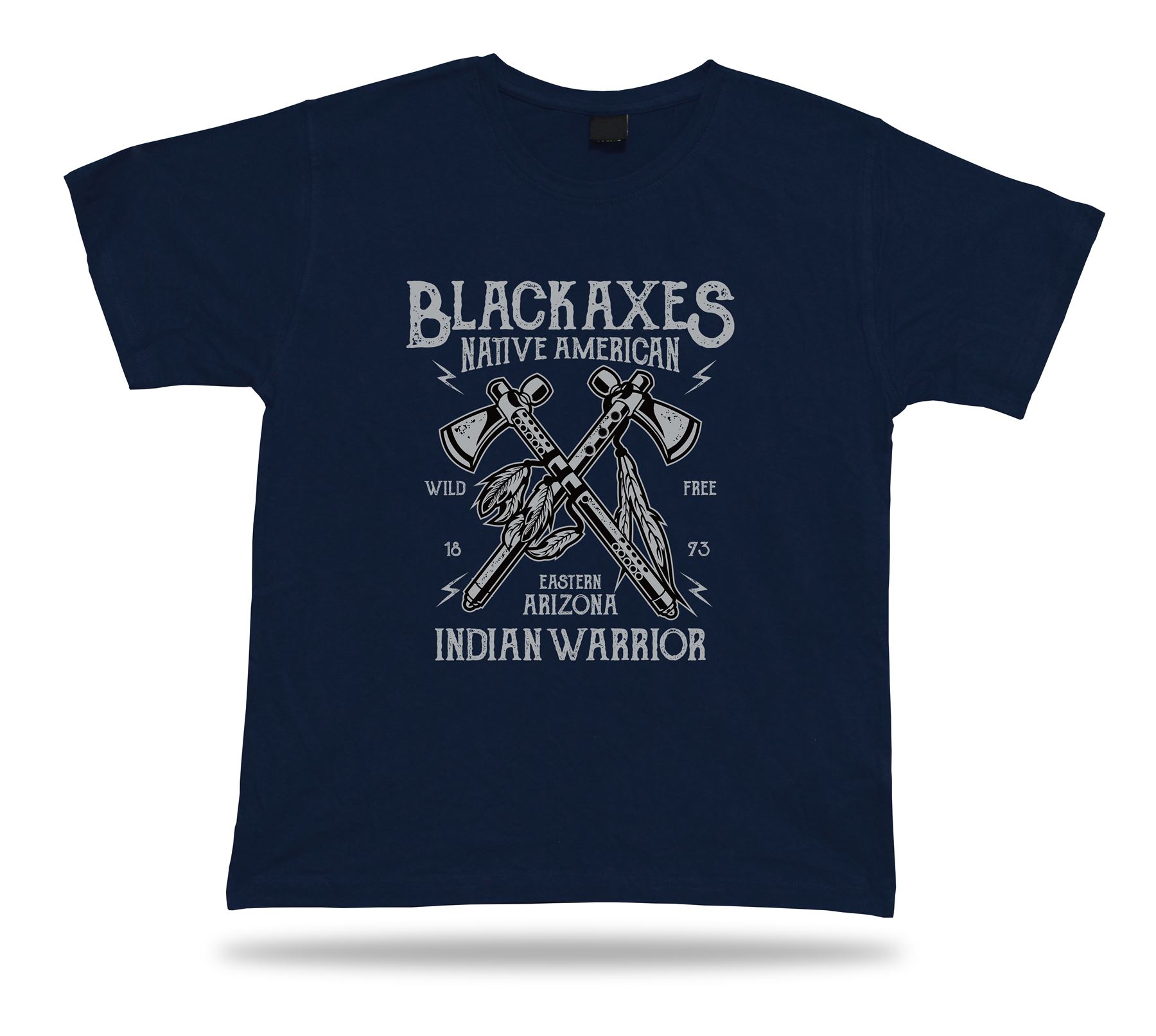 Black axes native American Indian warriors stylish vintage t shirt tee design