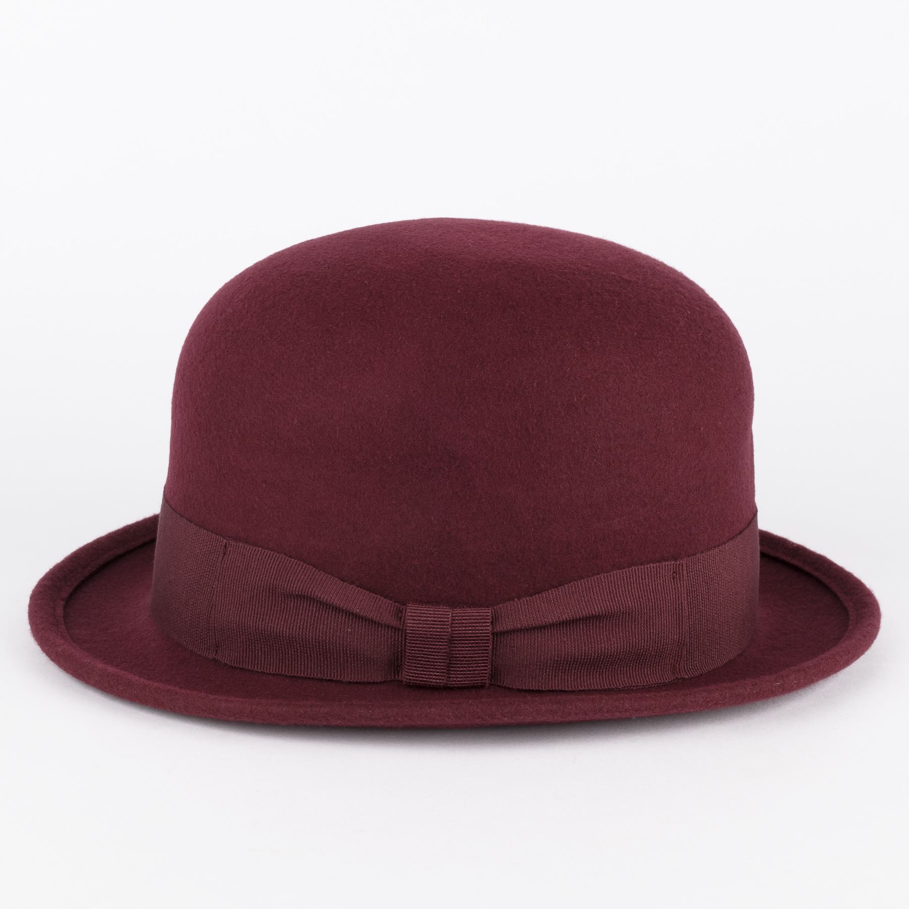 100/% Wool Bowler Hat with Grosgrain Band Handmade in Italy