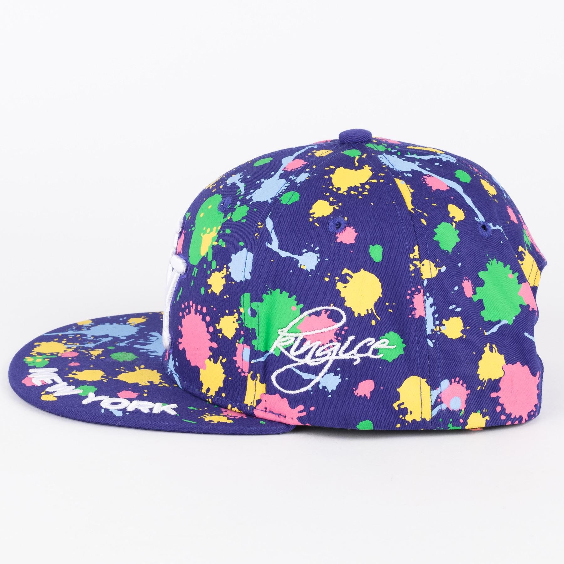 NY on Paint Splash Snapback Embroidered Hip hop Hat