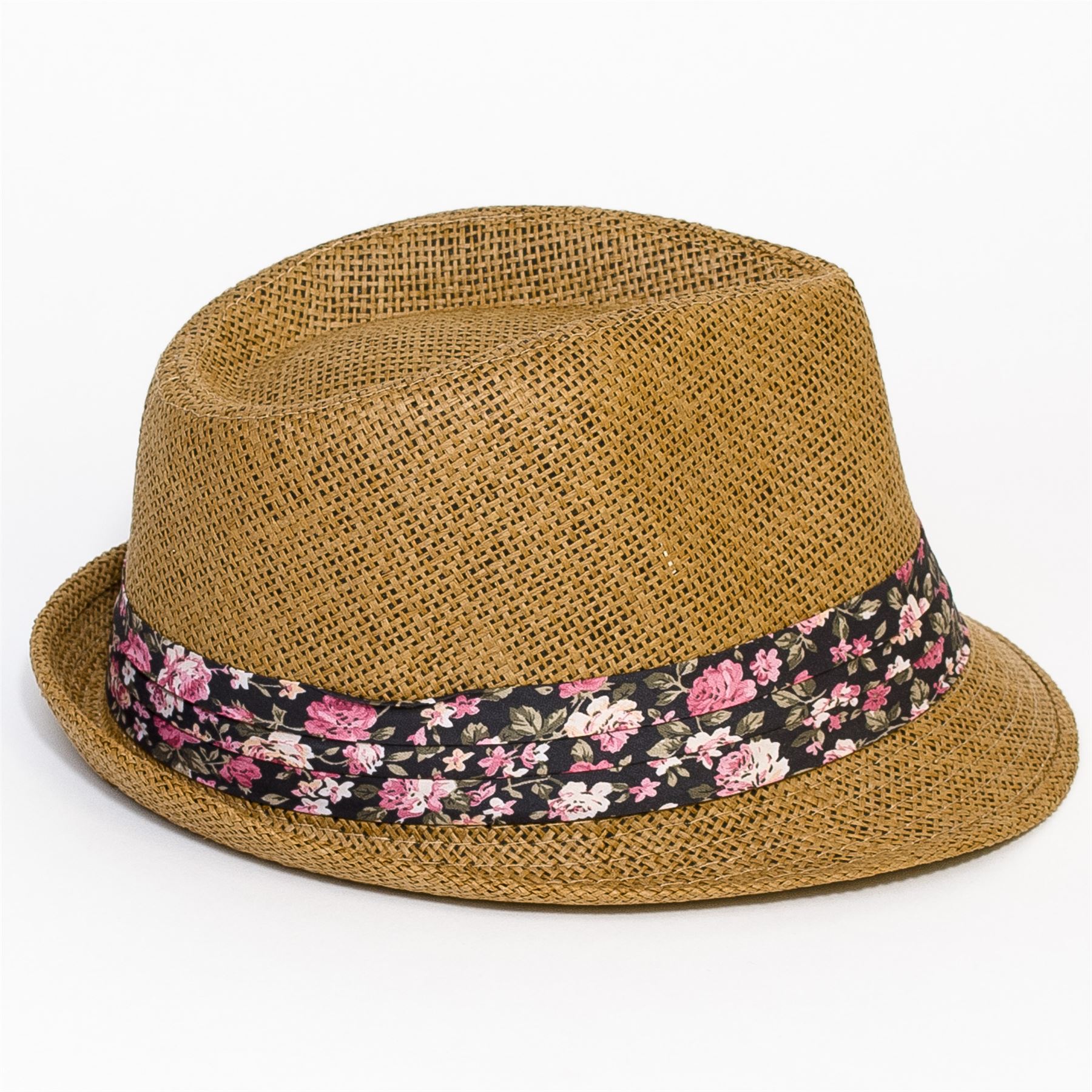 Trilby Hat with Flower Printed Band