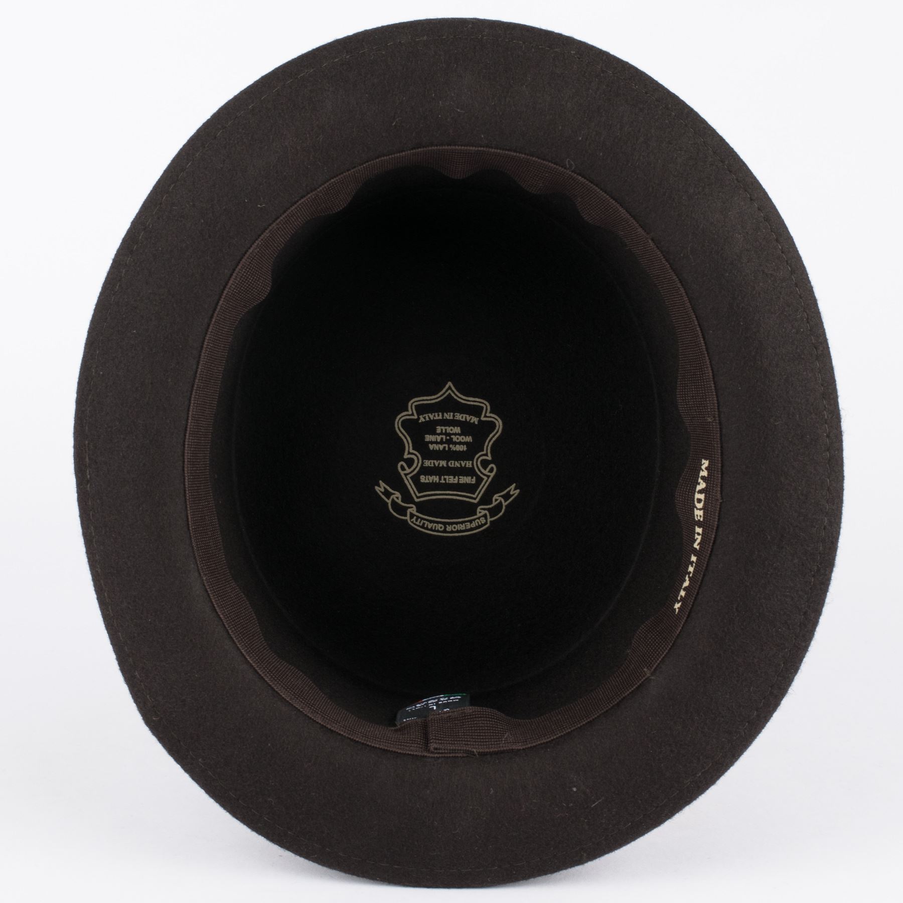 100/% Wool Bowler Hat with Grosgrain Band Handmade in Italy