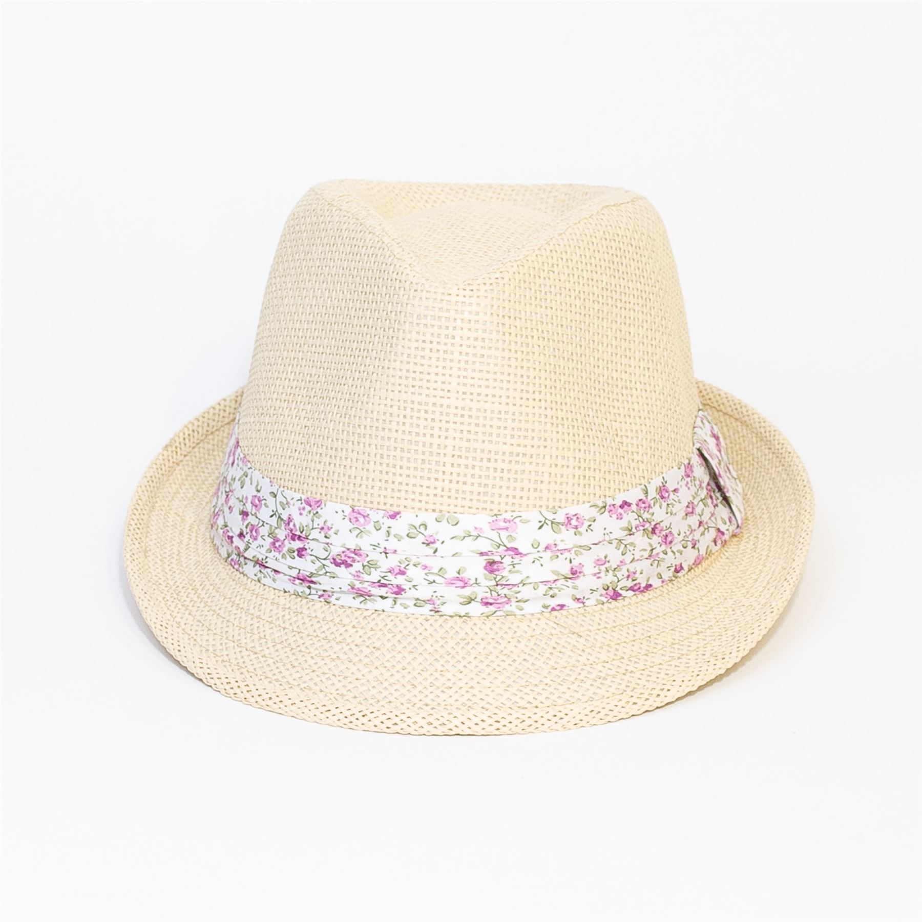 Trilby Hat with Flower Printed Band