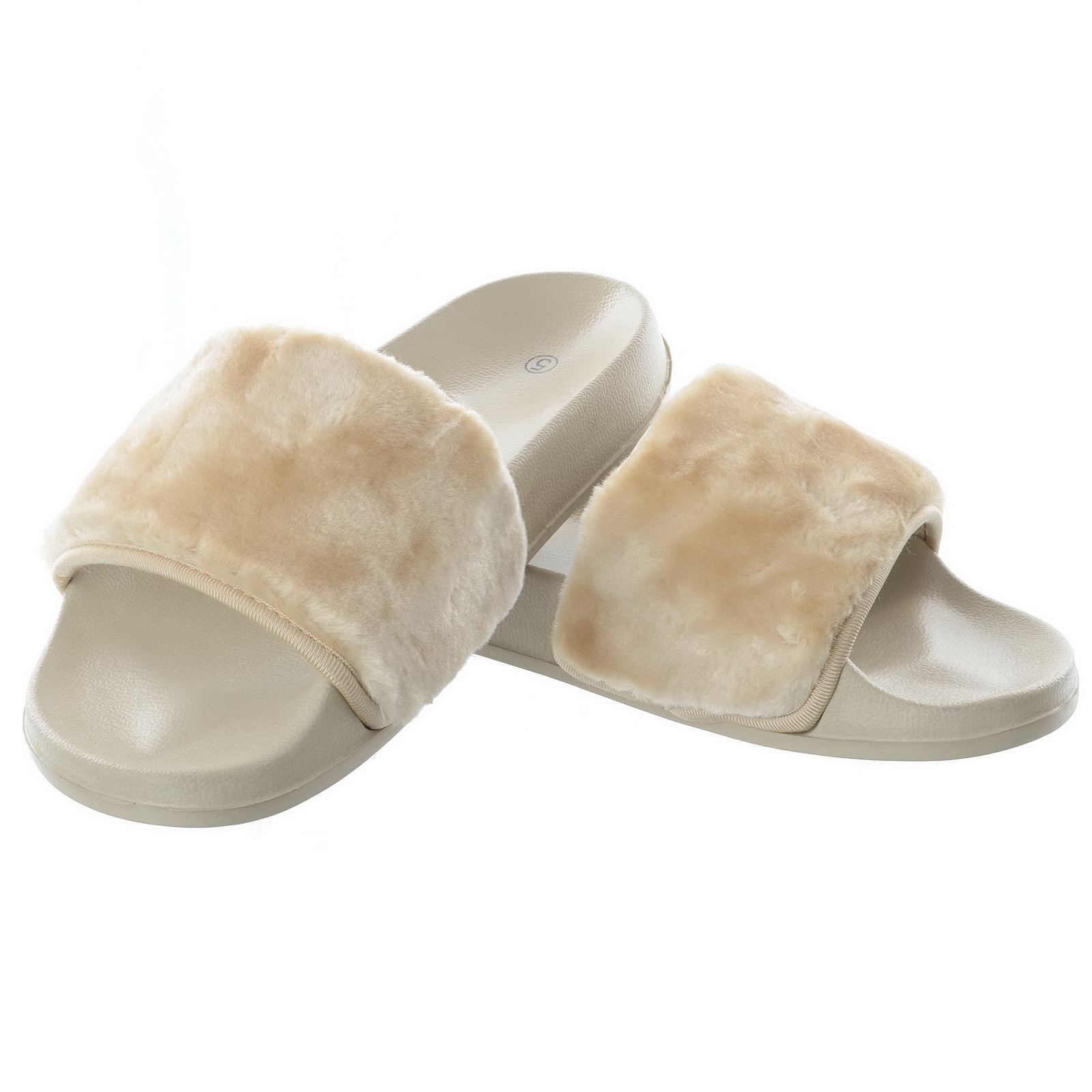 Mujer señoras Slip on Flat Farrah Goma Control Deslizante Mulas Zapatos Sandalias Zapatillas De Piel