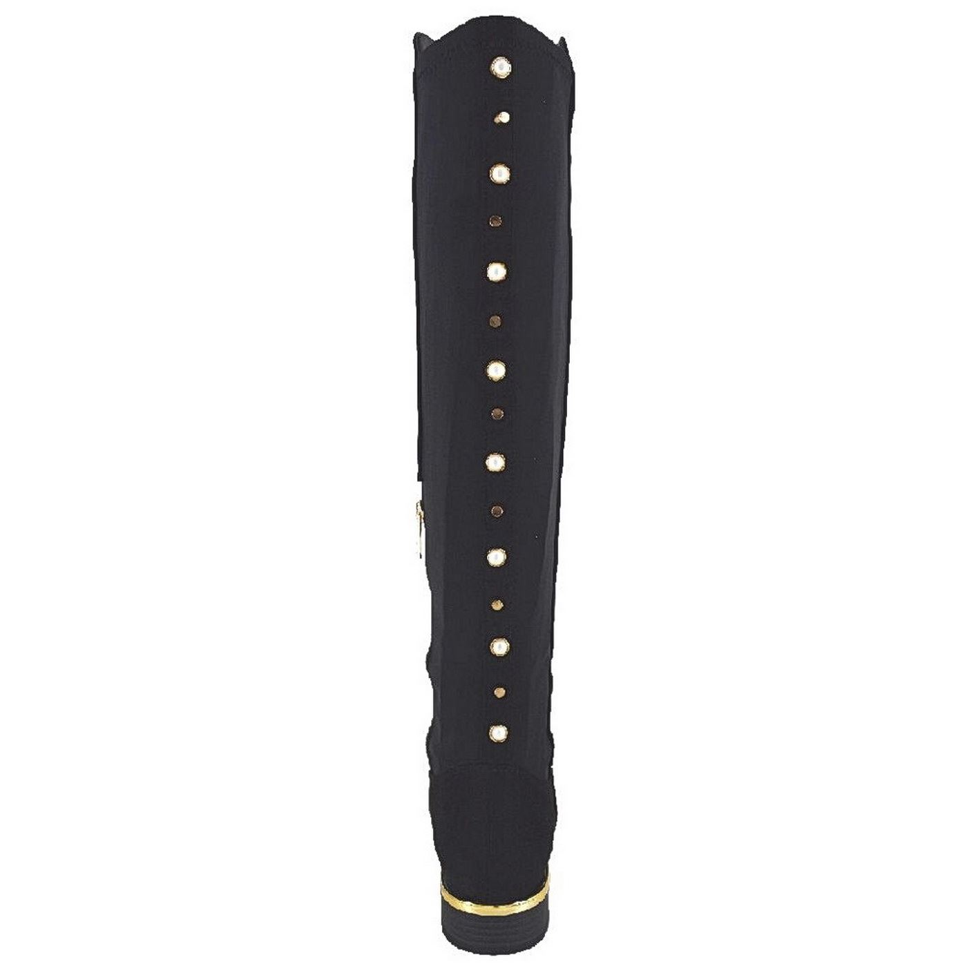 Ladies Womens Low Flat Block Heel Over the Knee High Stretch Stud Boots Size