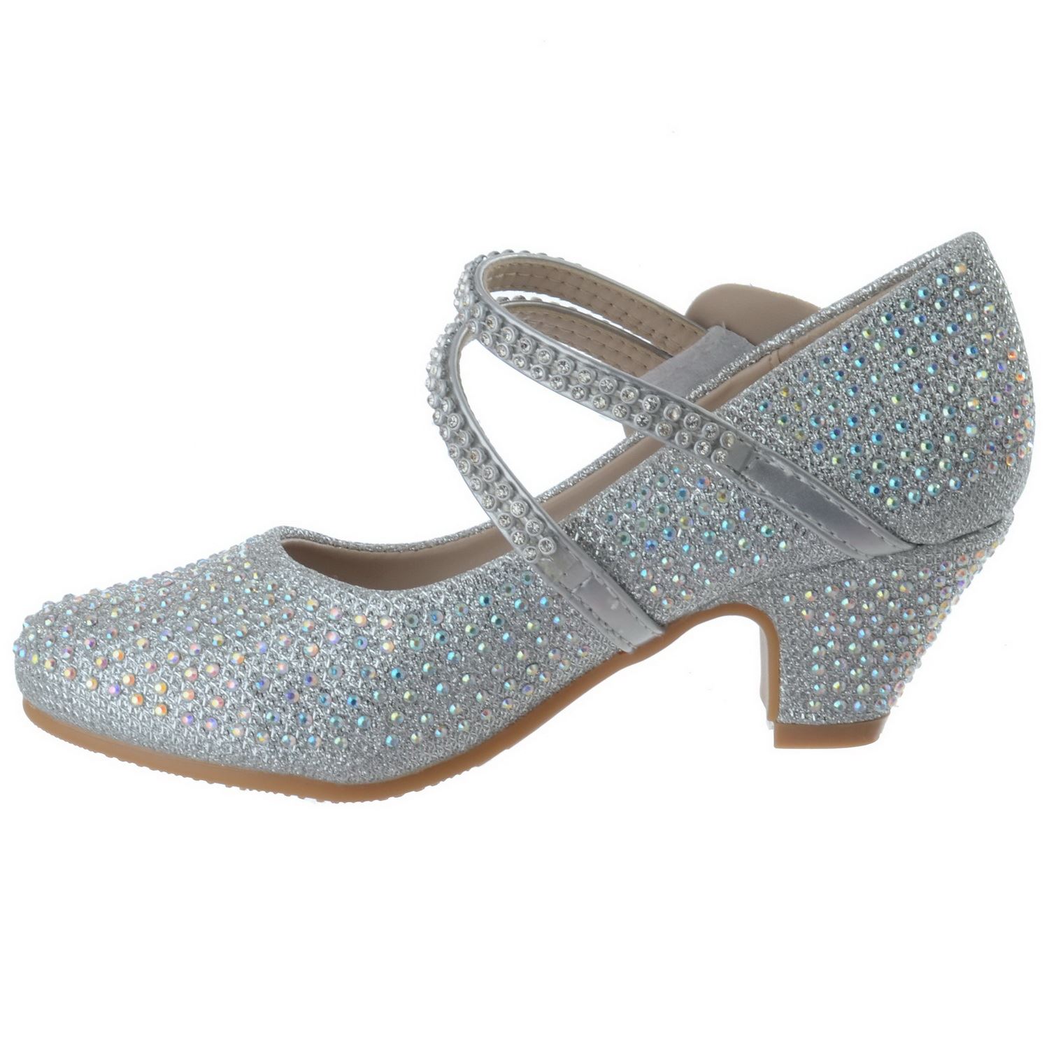 GIRLS KIDS CHILDRENS LOW HEEL PARTY WEDDING DIAMANTE STYLE SANDALS SHOES SIZE