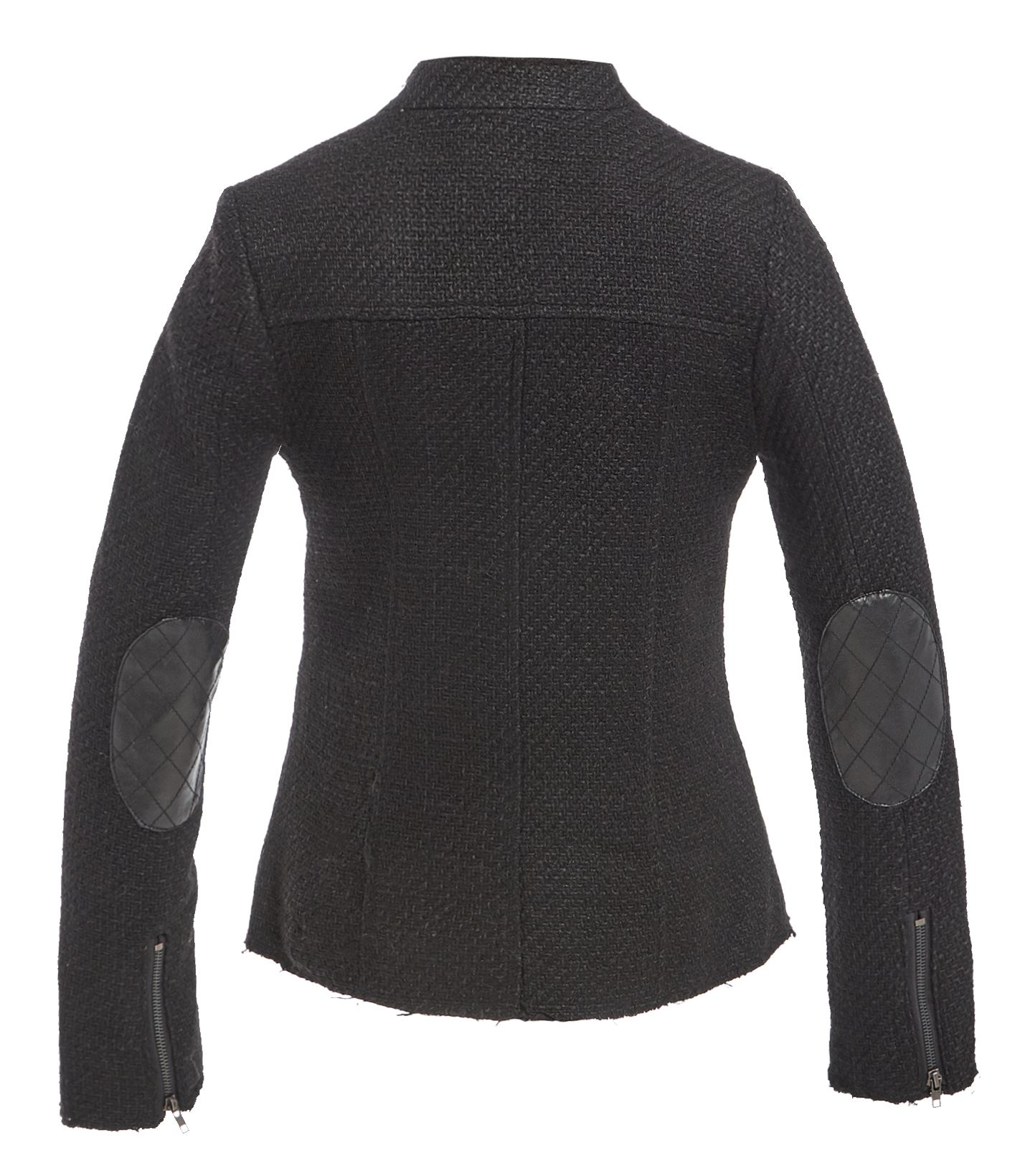 Womens Wool Blend Blazer Jacket Ladies Coat Size 8 10 12 14 16 Black New