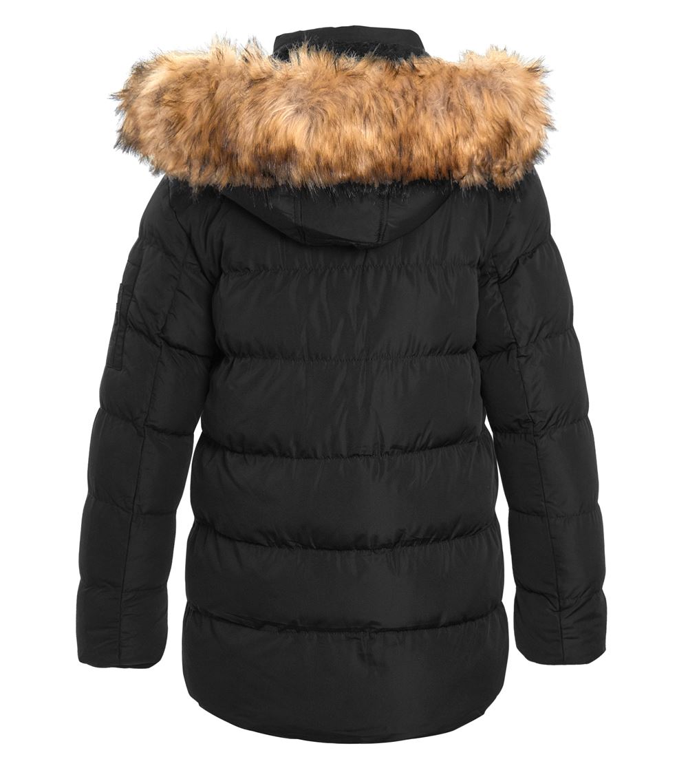 Ragazzi Cappotto Parka Imbottito Età 5 7 8 9 10 11 12 13 16 anni giacca nero in pelliccia sintetica