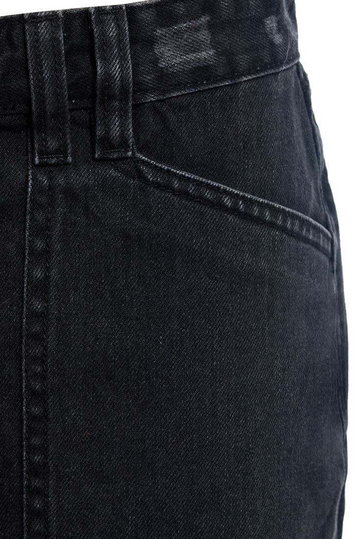 Femme Effiloché Denim Jupe Avec Fermeture Éclair Jupe Nouveau Taille 6 8 10 12 14 Noir