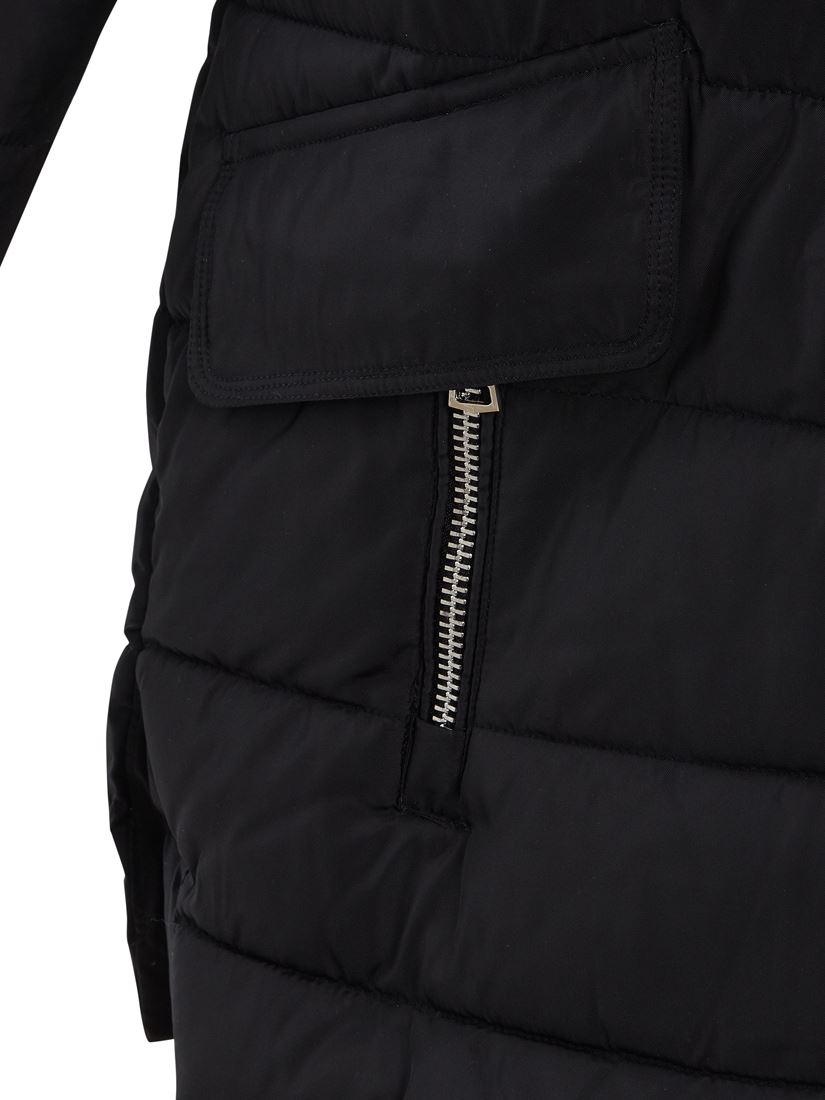 Womens Size 12 8 10 Premium Faux Fur Padded Parka Coat Puffa Black
