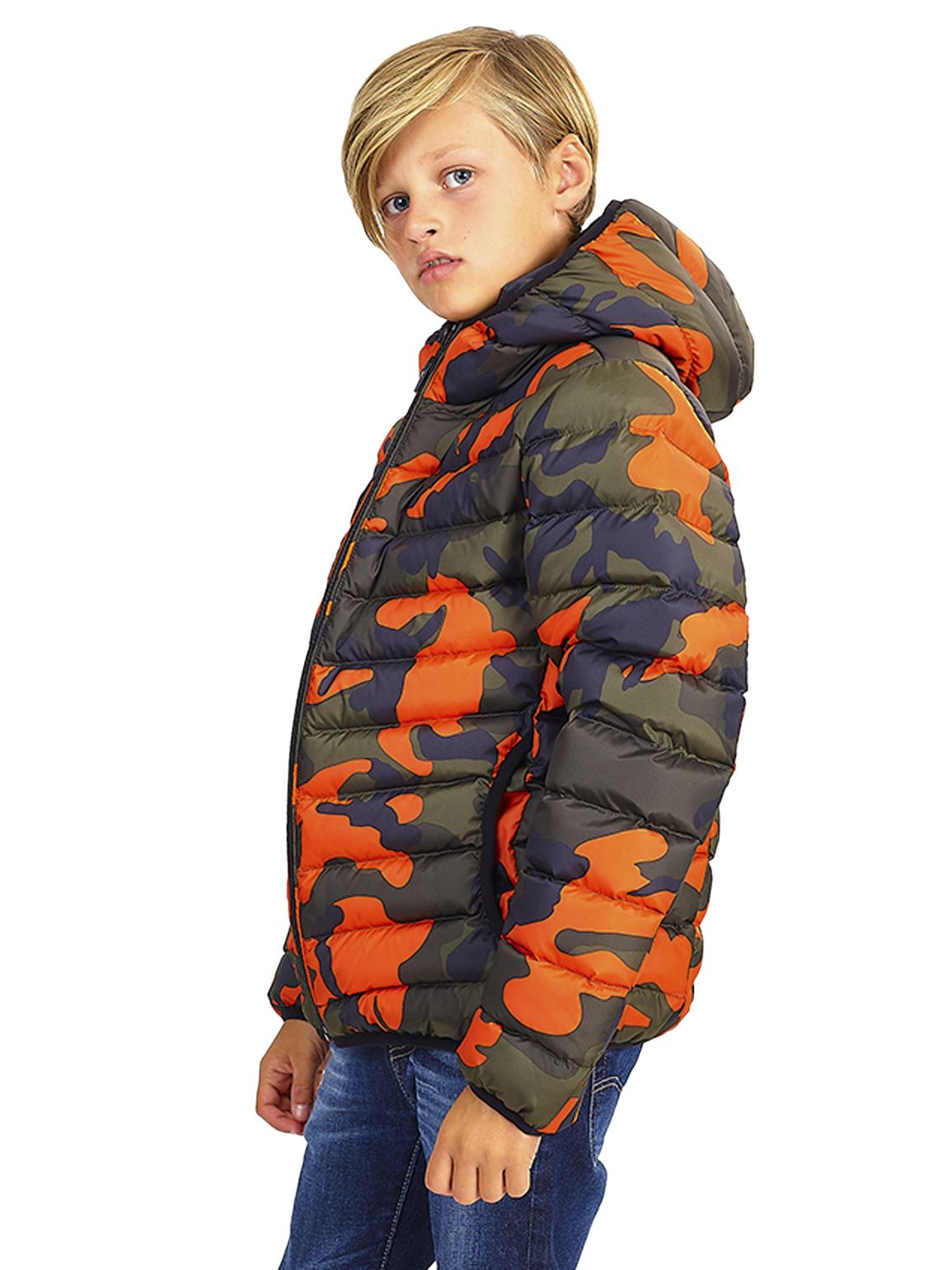 Boys Padded Puffer Coat Ages 7 8 9 10 11 12 13 Years Jacket Camo Khaki Orange