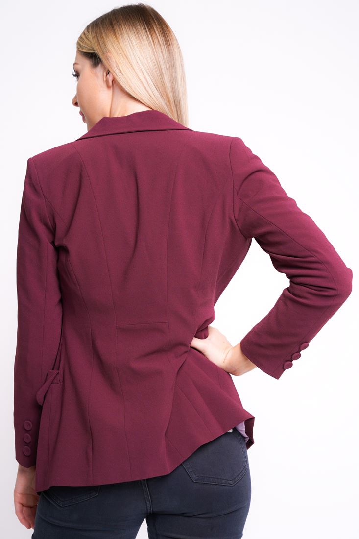 New Womens Tailored Blazer Jacket Size 8 10 12 14 Ladies Coat Wine