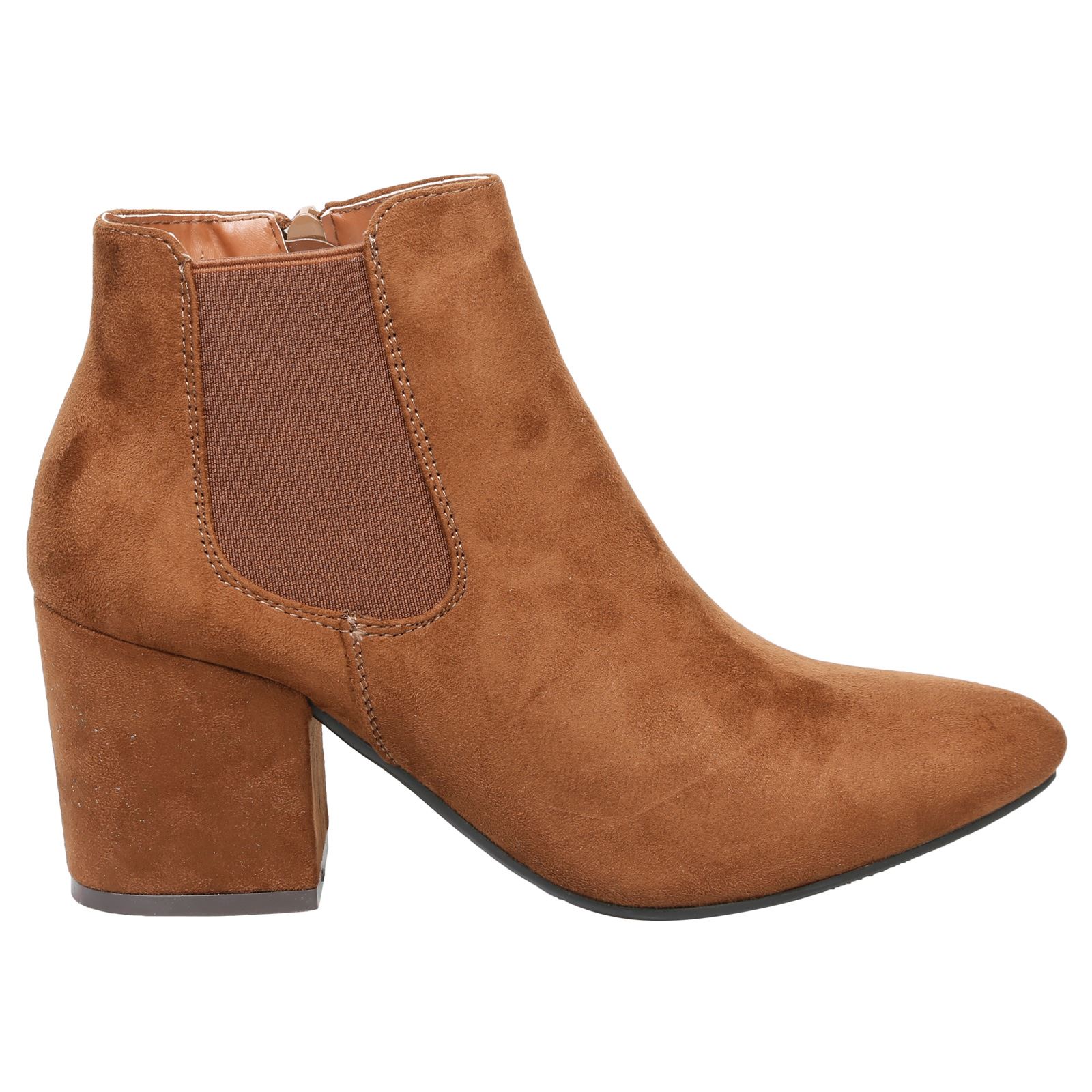 Nicole Womens Mid High Block Heel Zip Up Elasticated Chelsea Ankle Boots Style
