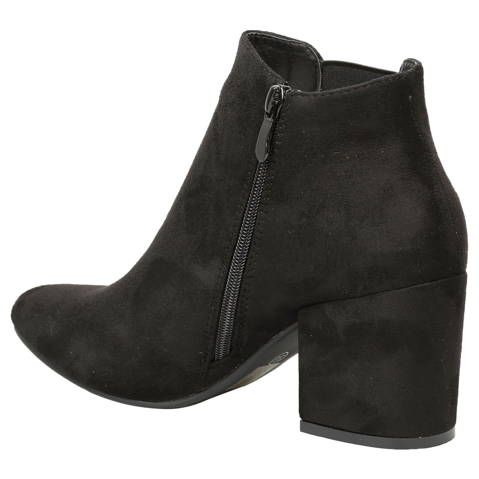 Nicole Womens Mid High Block Heel Zip Up Elasticated Chelsea Ankle Boots Style