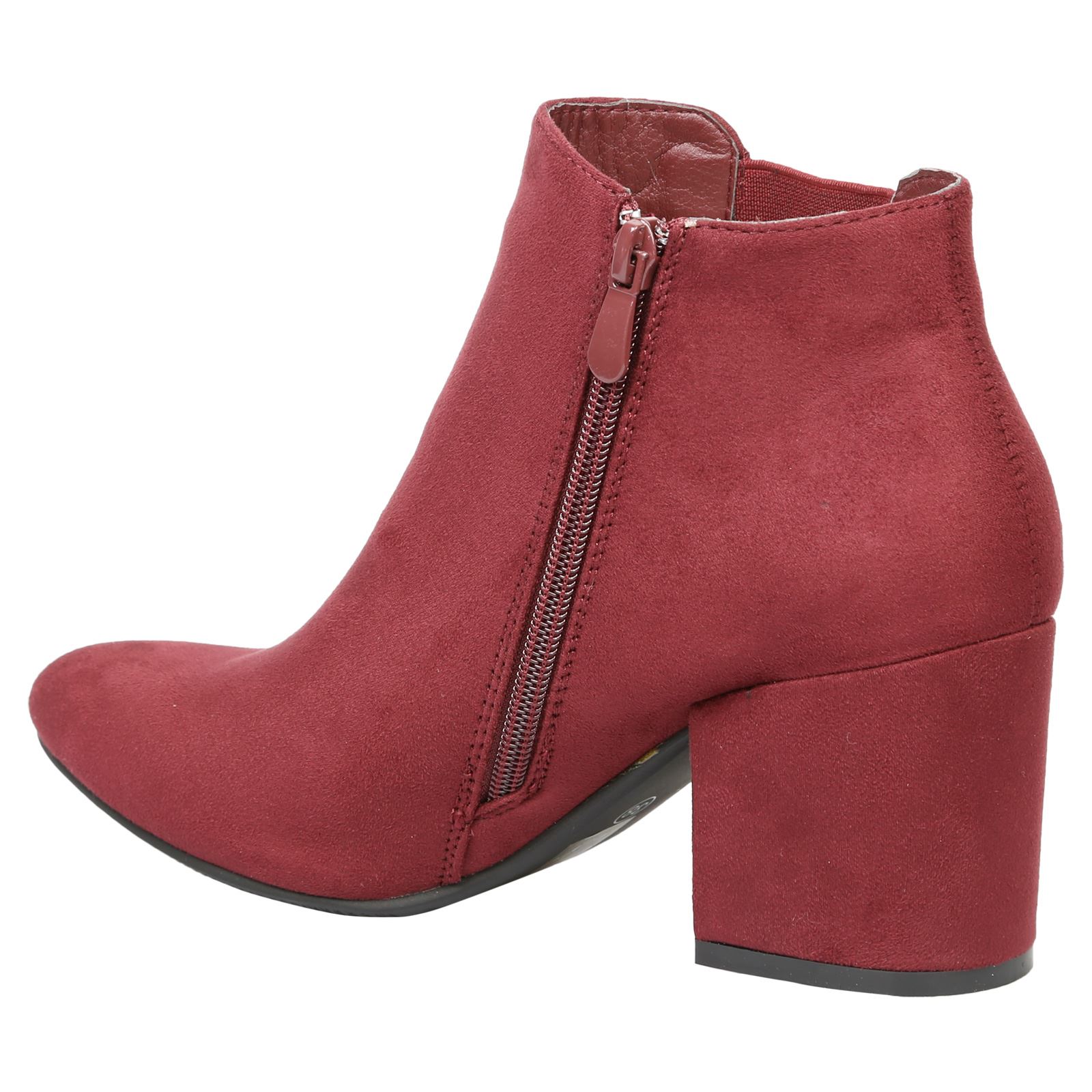 Nicole Womens Mid High Block Heel Zip Up Elasticated Chelsea Ankle Boots Style