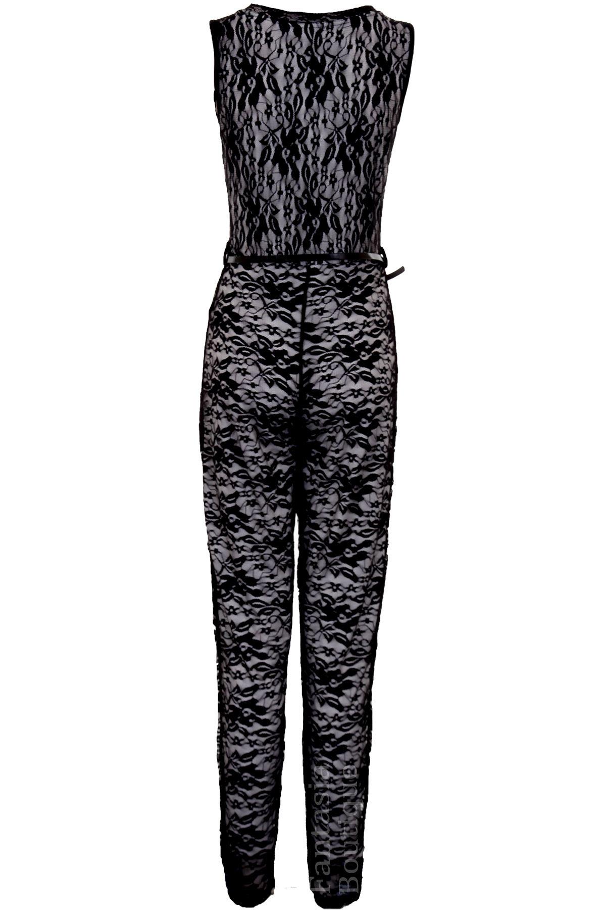Ladies Sleeveless V Neck Wrap Front Lace Lined Floral Belted Women/'s Playsuit