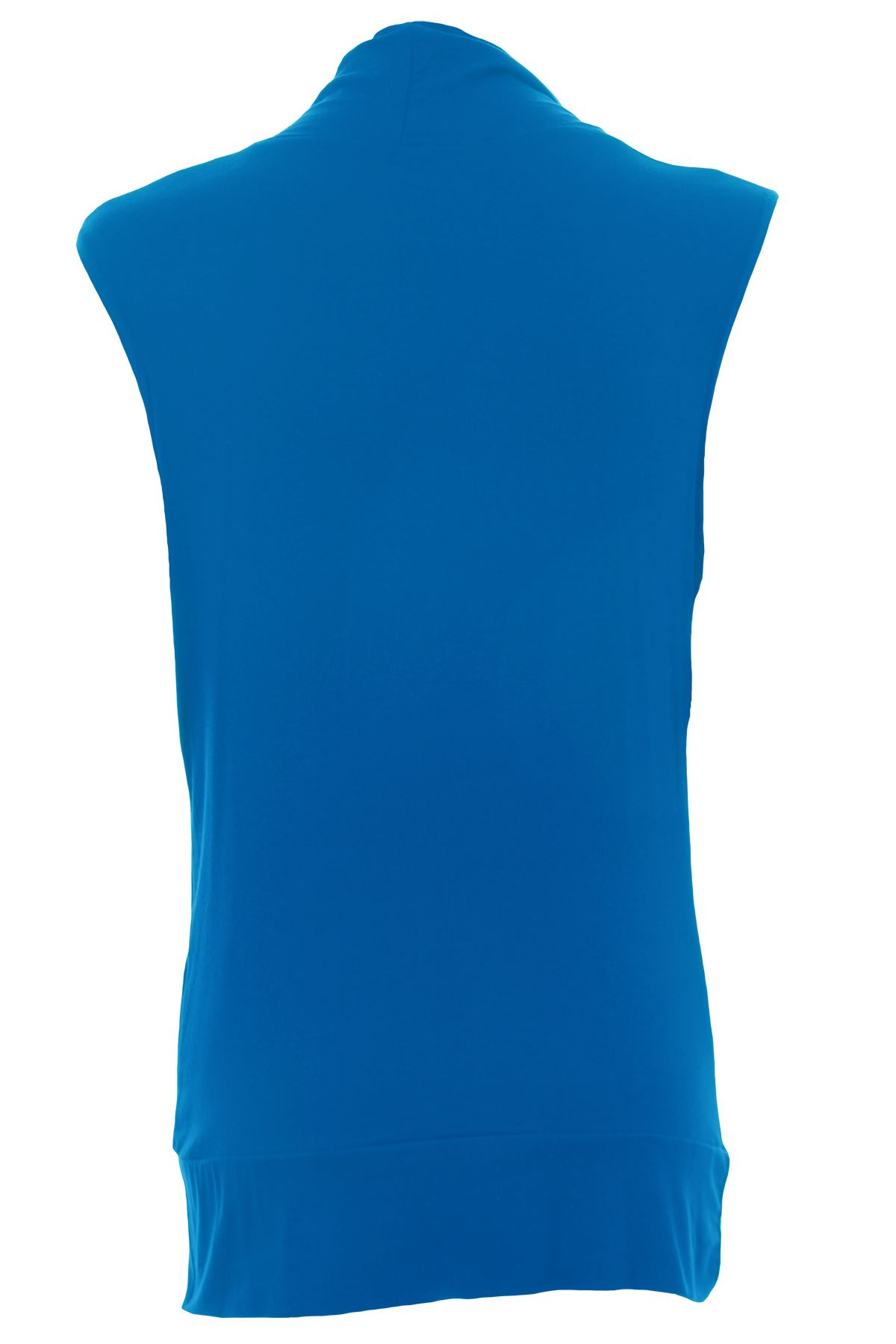 Ladies Gathered Cowl Neck Stretch Sleeveless Long Women’s Plus Size top 16-26