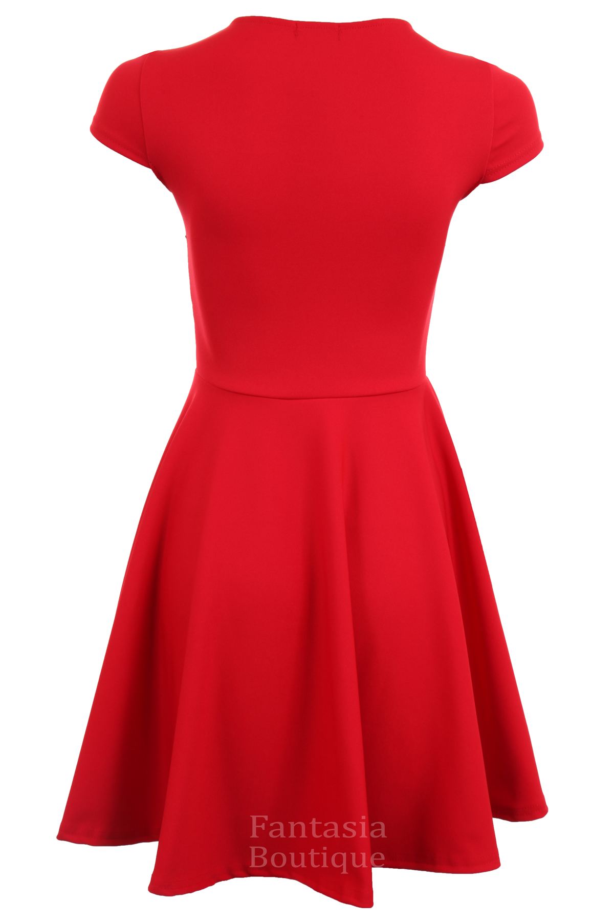 Ladies Cap Sleeve Lace Contrast Women/'s Skater Flare Bodycon Party Mini Dress