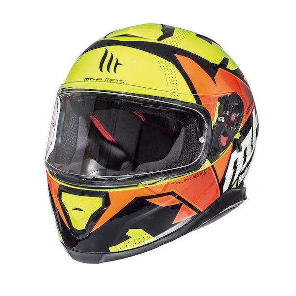 MT Thunder 3 Torn Full Face Motorcycle Helmet Matt Multicoloured Sun Visor New