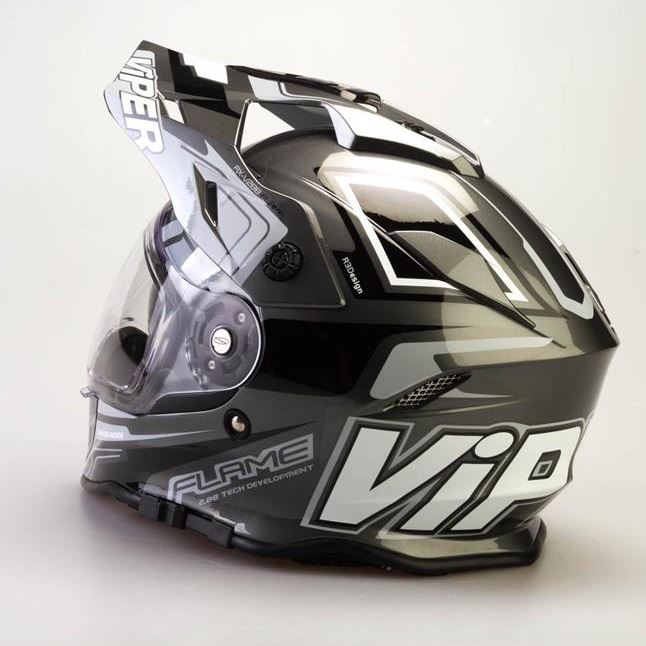 Viper RX-v288 Flame Adventure MX Off Road Motocross Helmet Black Blue Orange Red