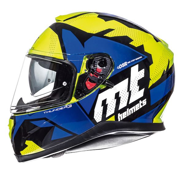 MT Thunder 3 Torn Full Face Motorcycle Helmet Matt Multicoloured Sun Visor New