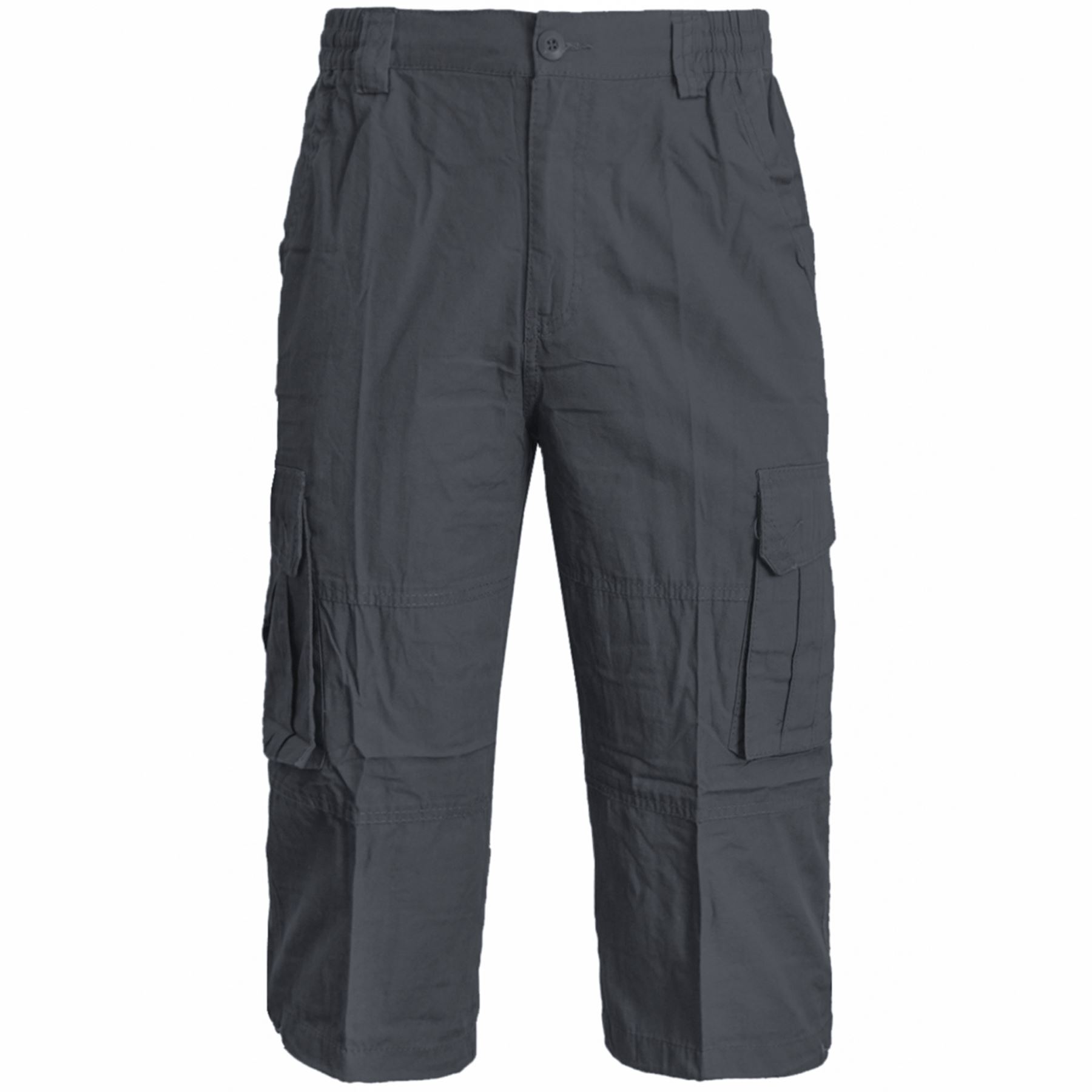 NEW MENS SHORTS CARGO COMBAT ACTIVE WAIST SUMMER 100/% COTTON POCKETS 3//4 PANTS