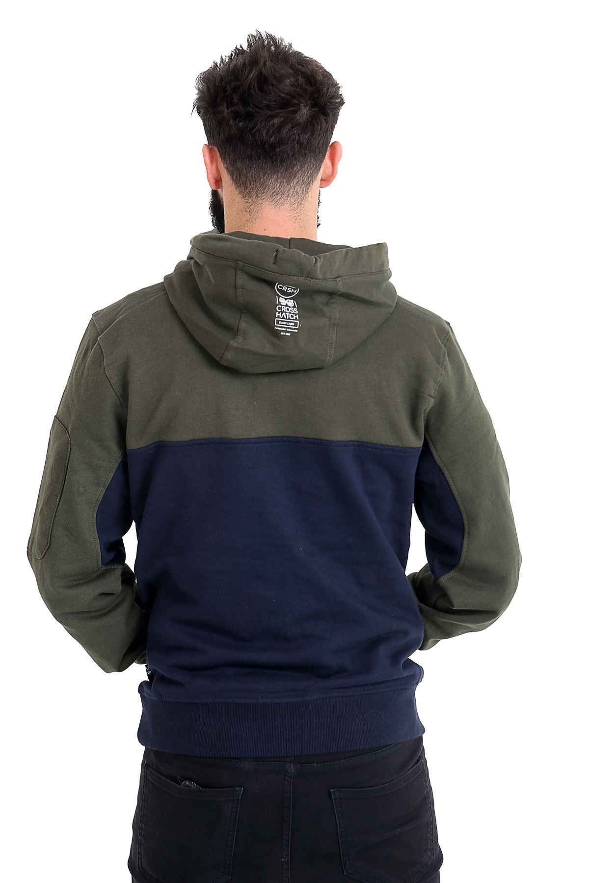 Mens Crosshatch Hoodie Sweatshirt Hooded Jumper Top Pullover 2018 Winter Style
