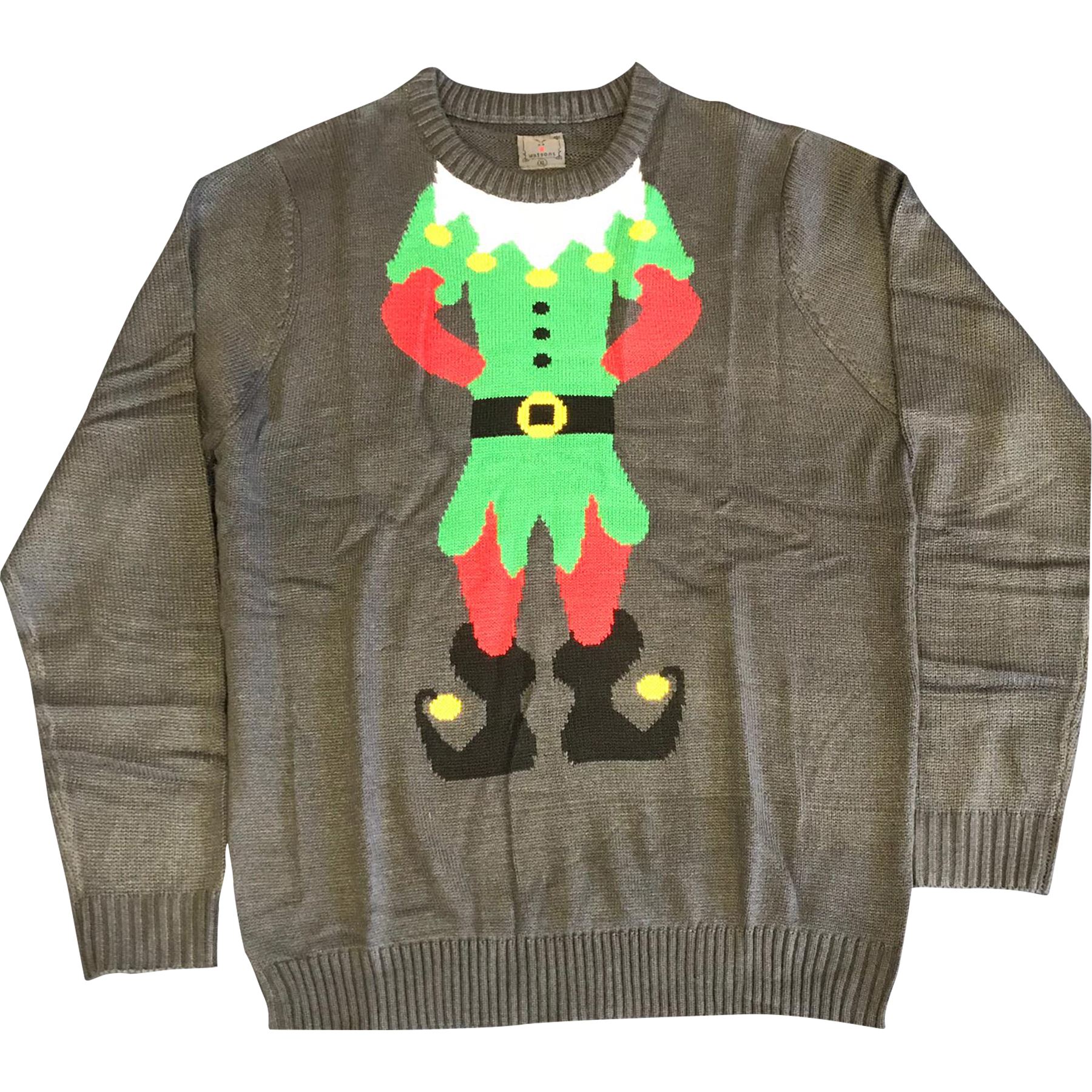UNISEX CHRISTMAS JUMPER ELF BODY JOKER KNITTED XMAS MEN LADIES SWEATER SIZE 8-24