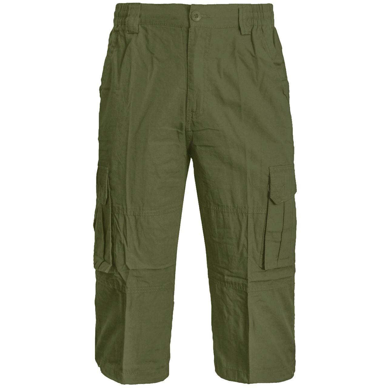 NEW MENS SHORTS CARGO COMBAT ACTIVE WAIST SUMMER 100/% COTTON POCKETS 3//4 PANTS