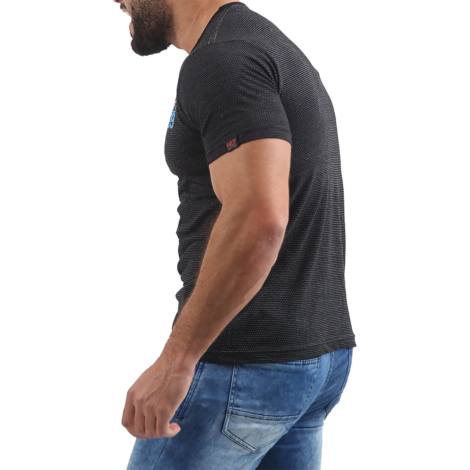 New HLY Mens Designer T Shirt Short Sleeve Printed Casual Summer Fashion Tee Top