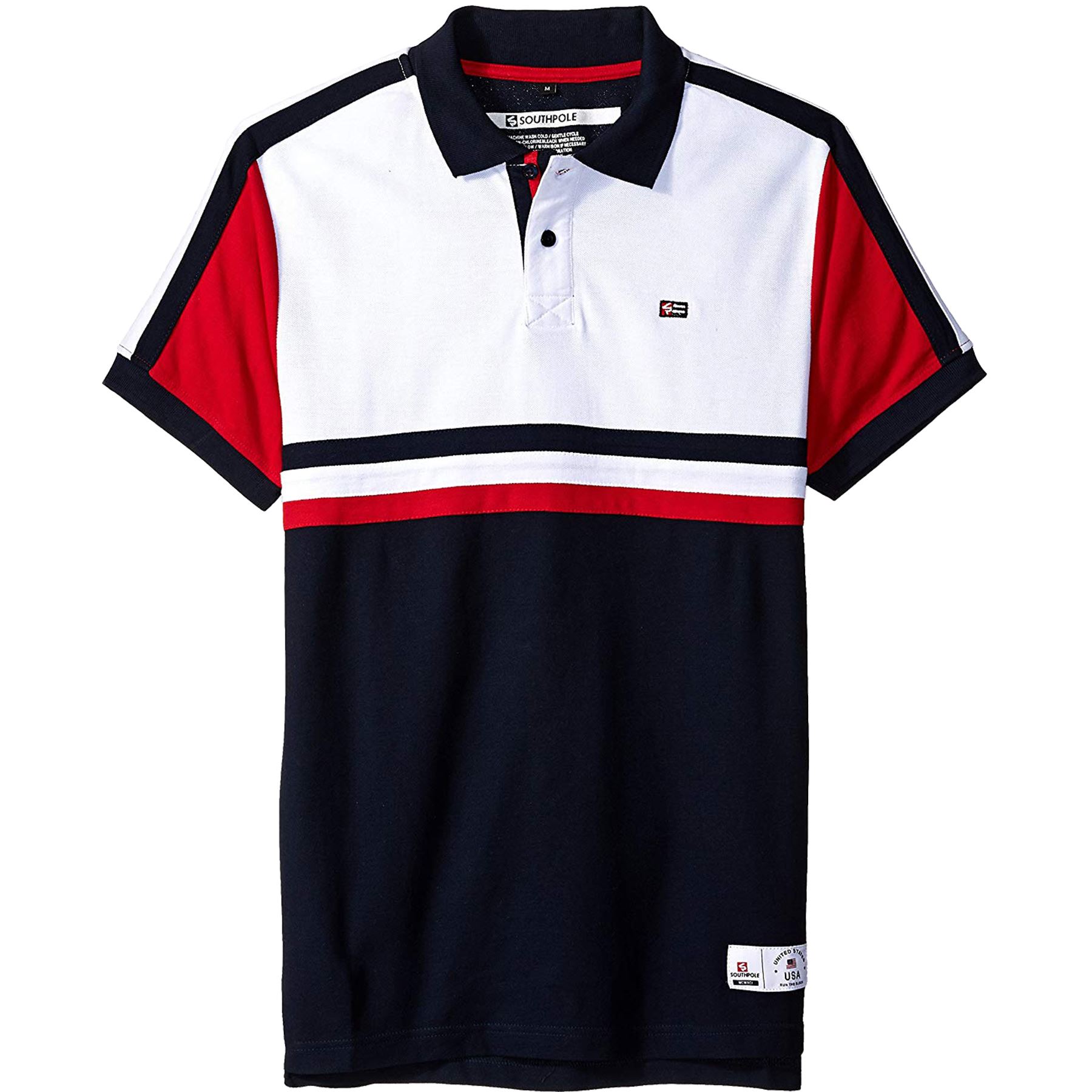 New Mens Pique Polo T Shirt Short Sleeve Cotton Contrast Panel Big Size S-5XL