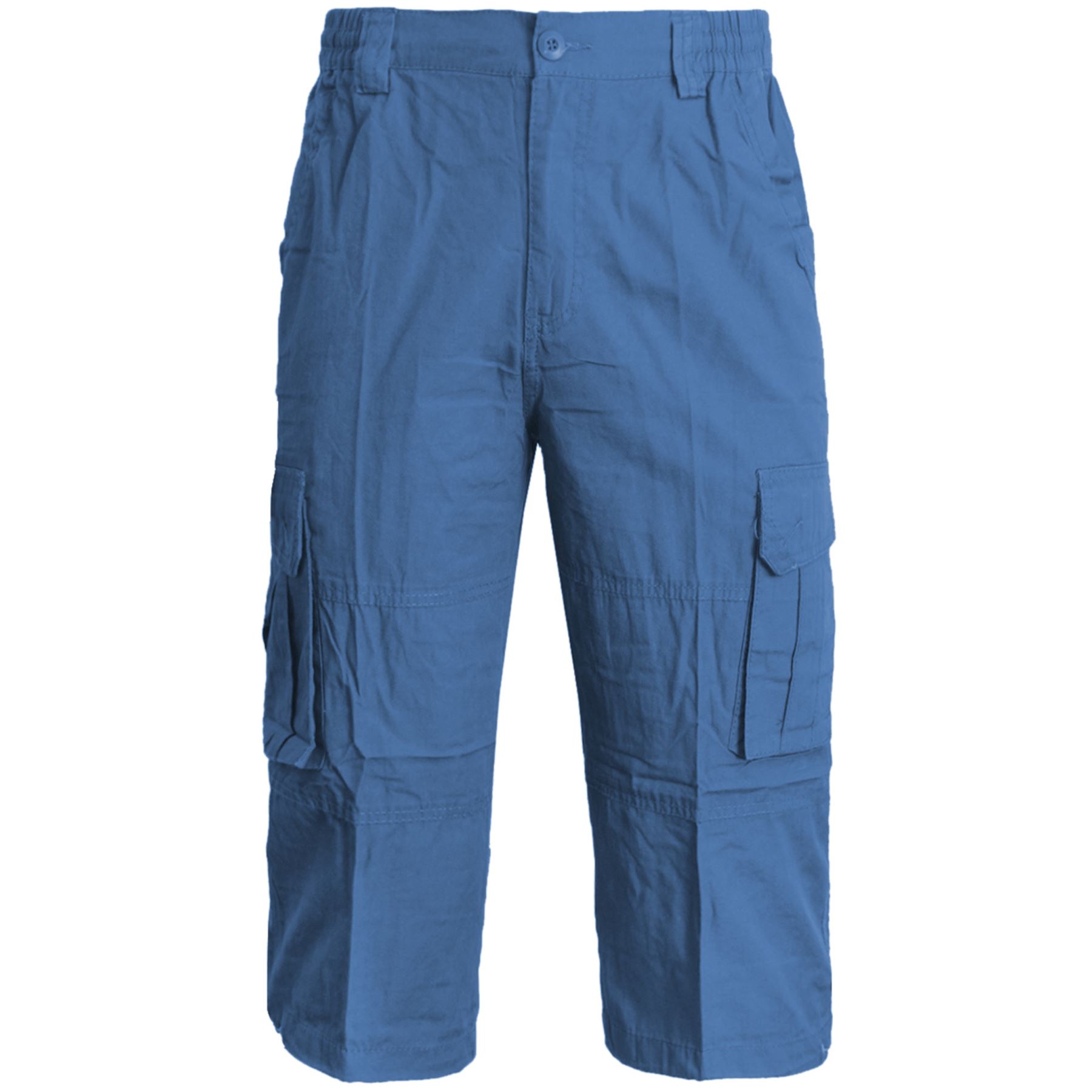 NEW MENS SHORTS CARGO COMBAT ACTIVE WAIST SUMMER 100/% COTTON POCKETS 3//4 PANTS