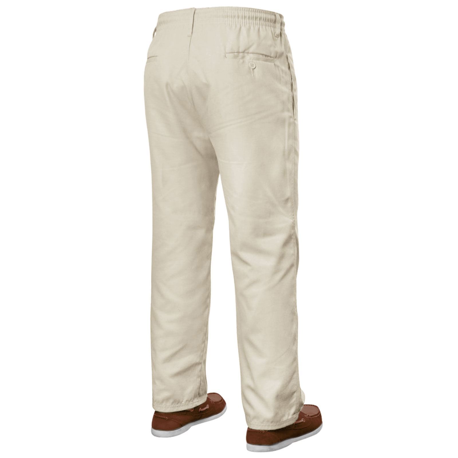 New Mens Rugby Trousers Full Elasticated Waist Casual Smart Pants Big Plus Size