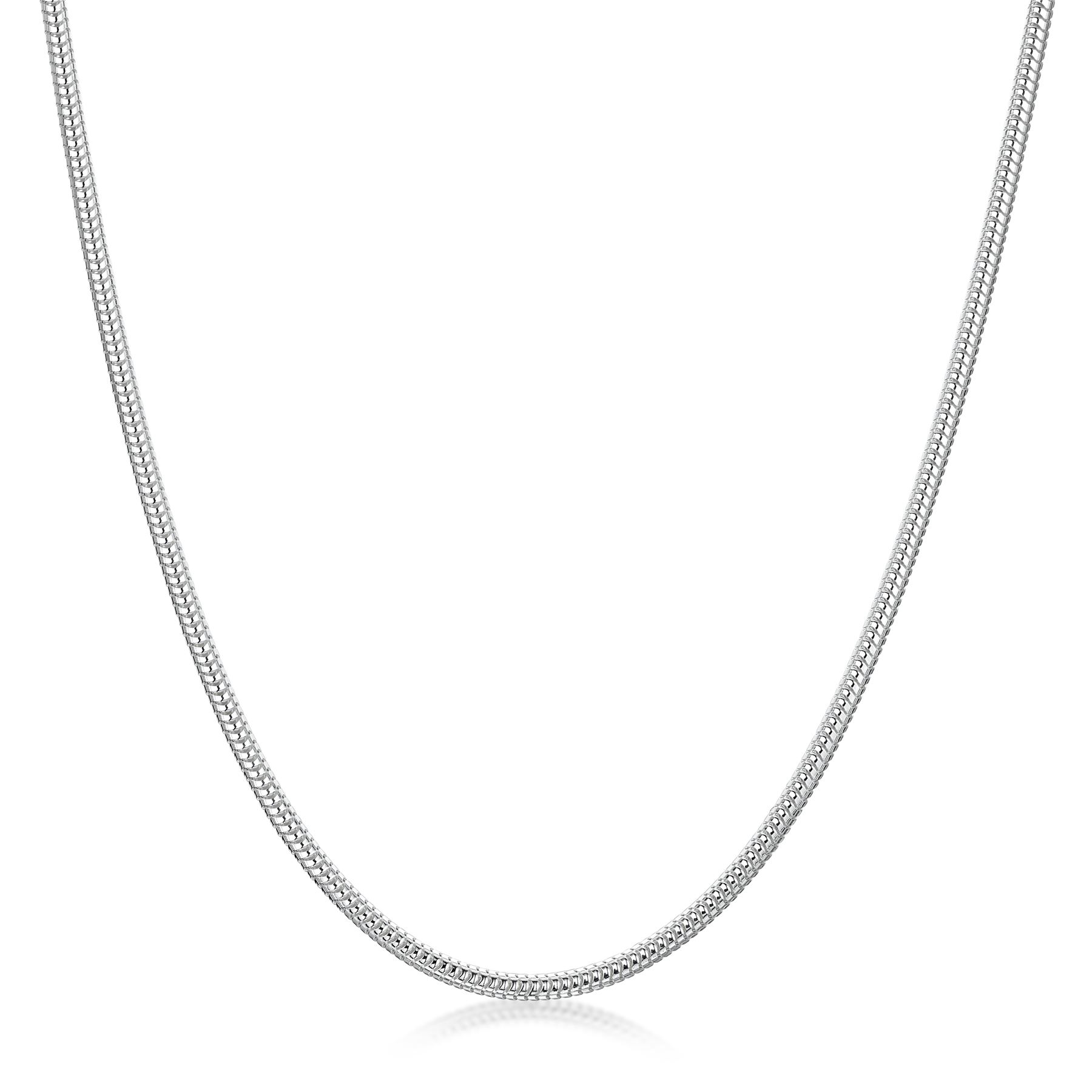 Amberta Genuine Real 925 Sterling Silver Long Solid Necklace Chain Made in Italy