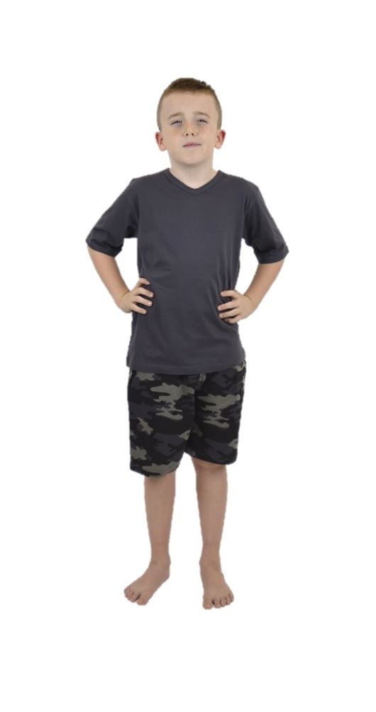 Boys Children/'s Camo V Neck Short Pyjama Pjs Nightwear