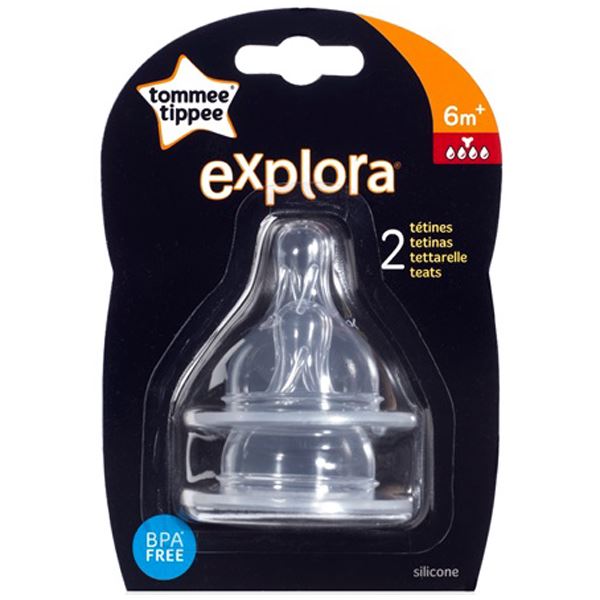 Set of 3 Tommee Tippee® Explora Silicone Teats BPA FREE 2PK