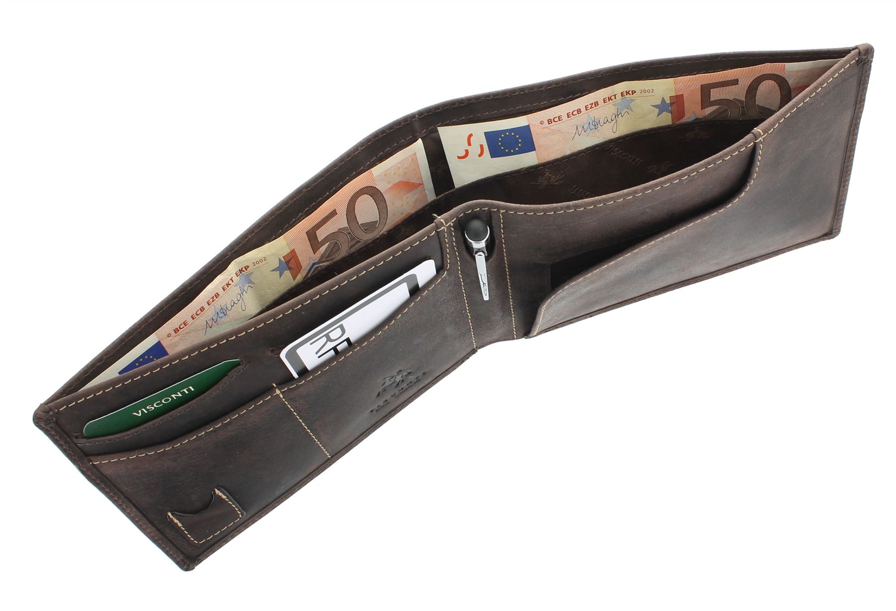 Visconti Leather JET Passport Travel Wallet With RFID Protection Stylus Pen 726