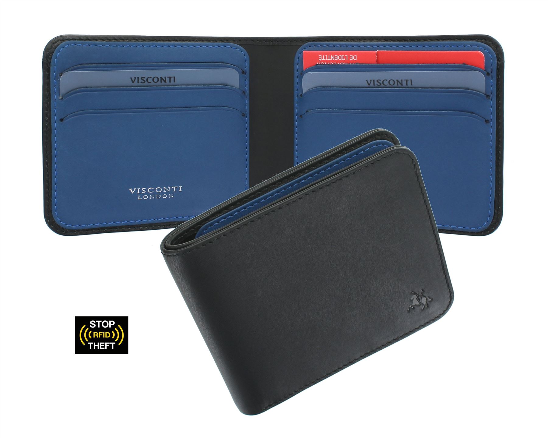 Visconti Slim Collection Trim Leather Wallet with RFID and Tap and Go VSL35