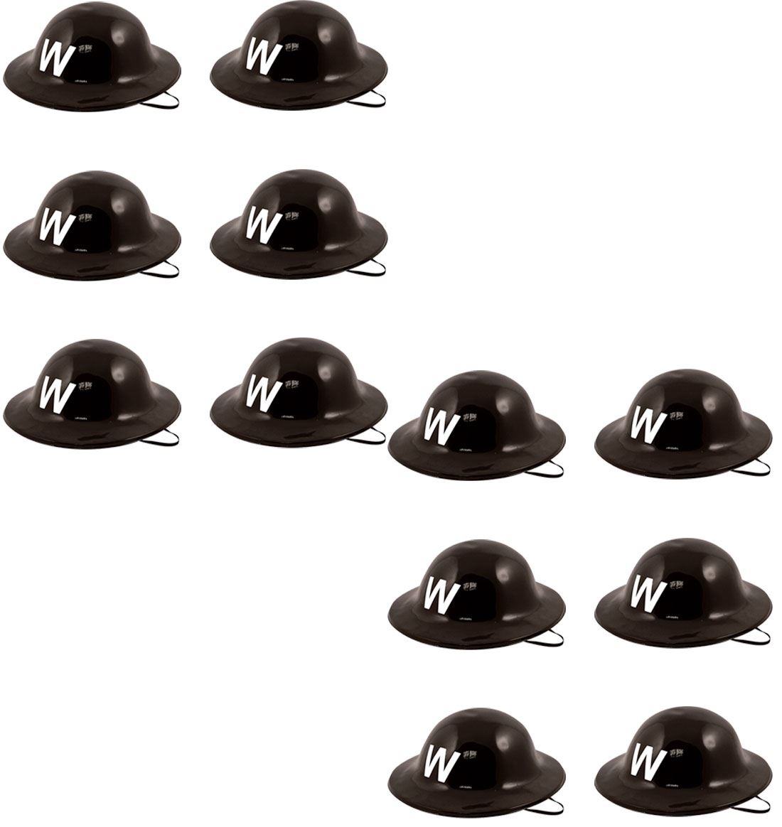 WW2 Plastic Helmet Hats Air Raid Warden Hat Fancy Dress Party Accessory Lot