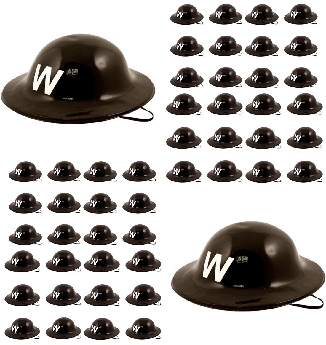 WW2 Plastic Helmet Hats Air Raid Warden Hat Fancy Dress Party Accessory Lot