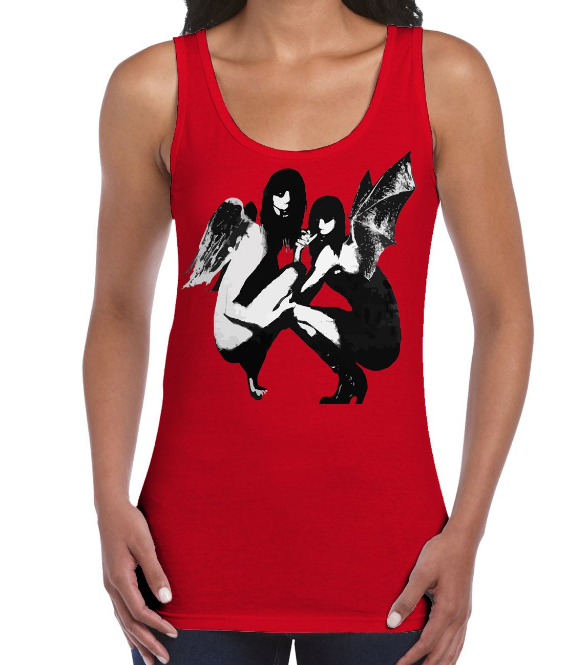 Banksy ubriachi accucciato ANGELI Canotta donna Tank Top-Graffiti T-shirt